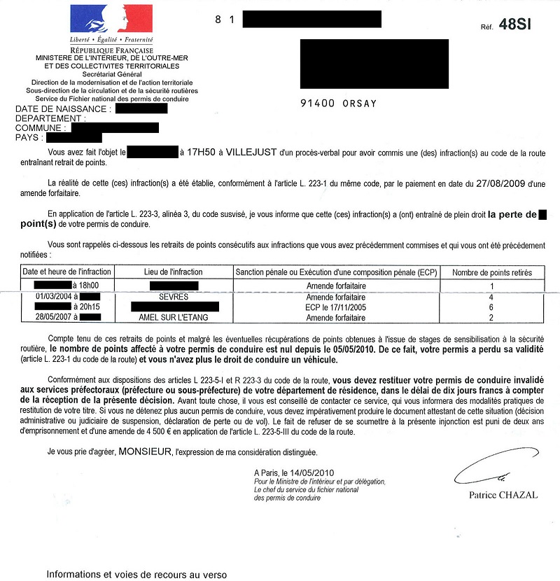 exemple de lettre 48N